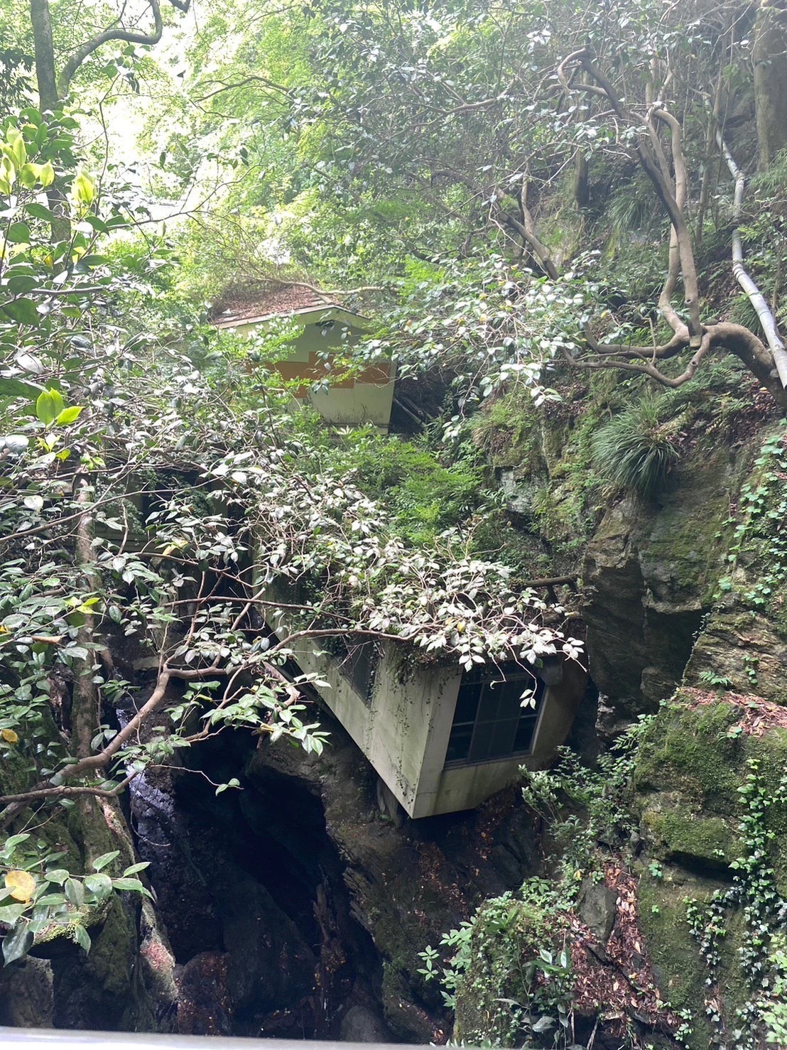 渓流の上にせり出した部屋。客室の一つなのだろうか？　泊まってみたかった